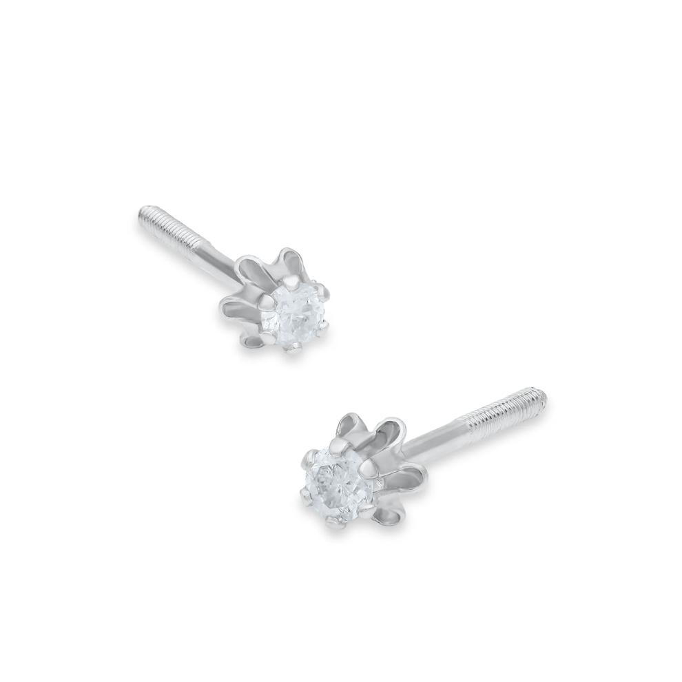 Children's Diamond Accent Stud Earrings in 14K White Gold – Image 1 of 2