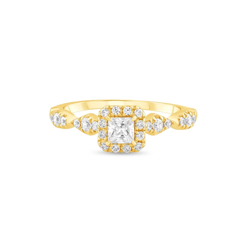 Diamond Princess-Cut Center Engagement Ring in 10K Yellow Gold (1/2 ct. tw.) – Image 1 of 4