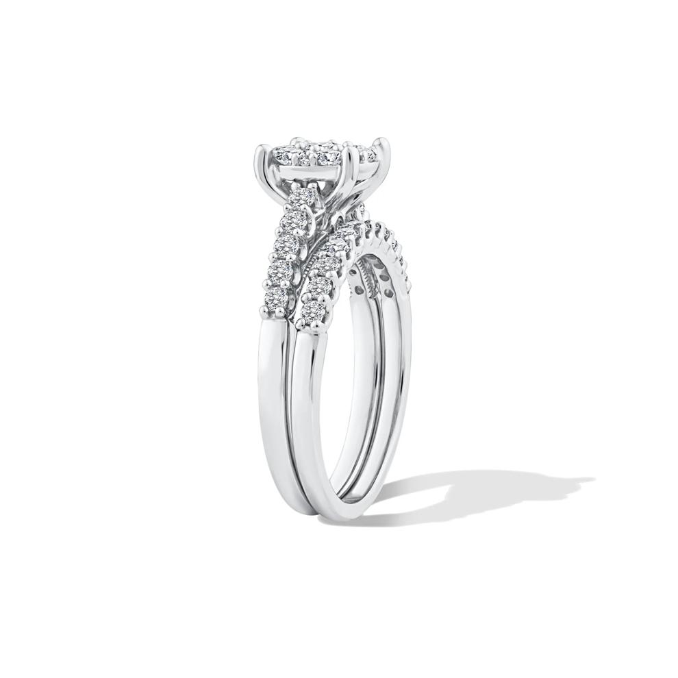 Diamond Round Composite Engagement Set in 10K White Gold (1 ct. tw.) – Image 3 of 6