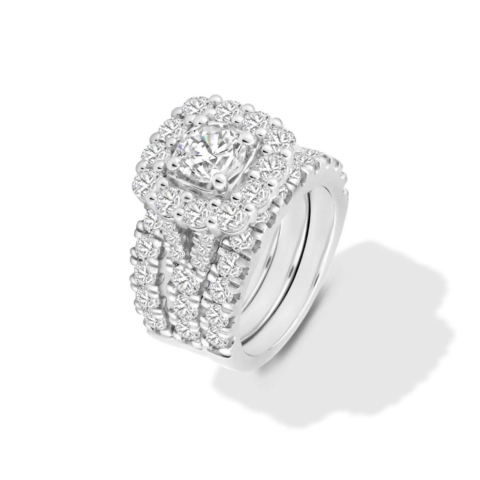 Lab Grown Diamond Round Center Engagement Set in 14K White Gold (5 ct. tw.) – Image 5 of 6