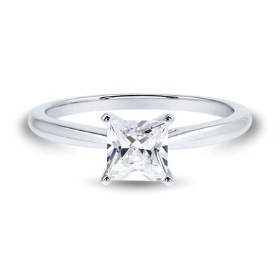 Lab Grown Diamond Princess-Cut Solitaire Engagement Ring in 14K White Gold (1 ct.)