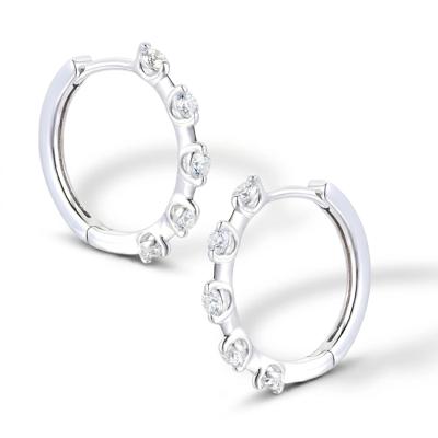 Diamond Hoop Earrings in 10K White Gold (1/3 ct. tw.)