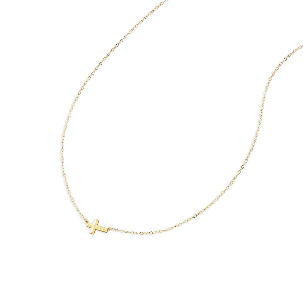 Sideways Cross Pendant in 10K Yellow Gold – Image 4 of 4