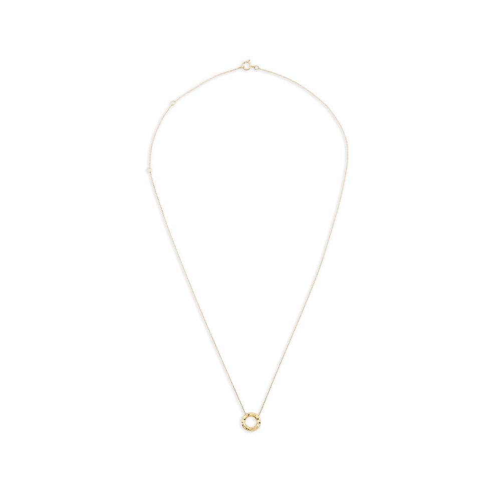 Circle Pendant on Rope Chain in 10K Yellow Gold – Image 2 of 4