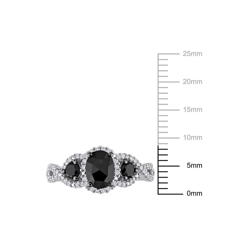 1 1/3 ct. tw. Black &amp; White Diamond Ring in 14K White Gold – Image 5 of 6