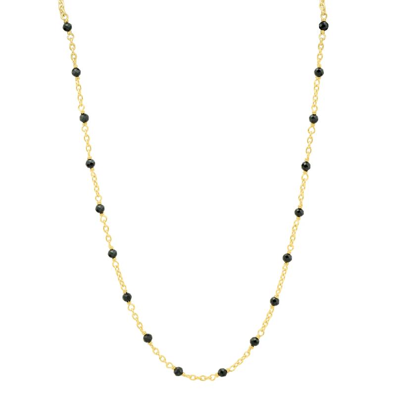 Black Onyx Bead Necklace in Vermeil – Image 1 of 2