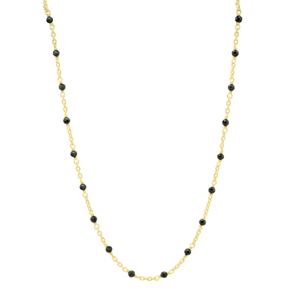 Black Onyx Bead Necklace in Vermeil – Image 1 of 2
