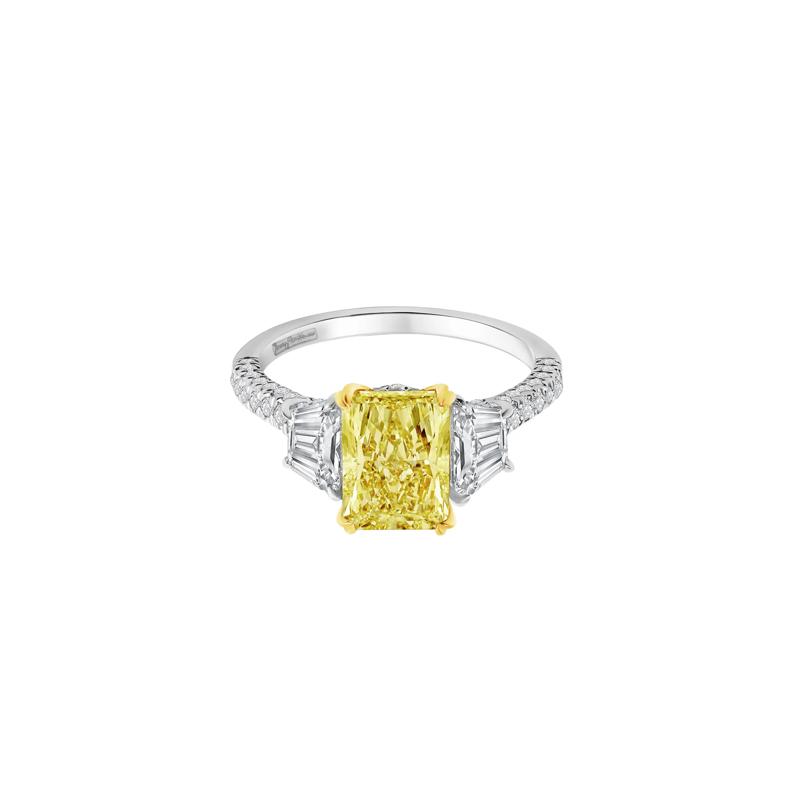 Wren Lab Grown Yellow Diamond Engagement Ring in Platinum &amp; 18K Yellow Gold &#40;4 ct. tw.&#41; – Image 1 of 4