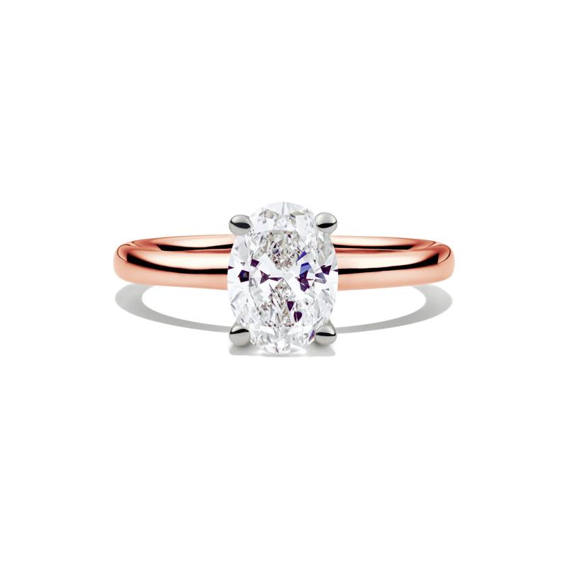 Diamond Oval Solitaire Engagement Ring in 14K Rose Gold &#40;1 1/2 ct.&#41; – Image 1 of 5
