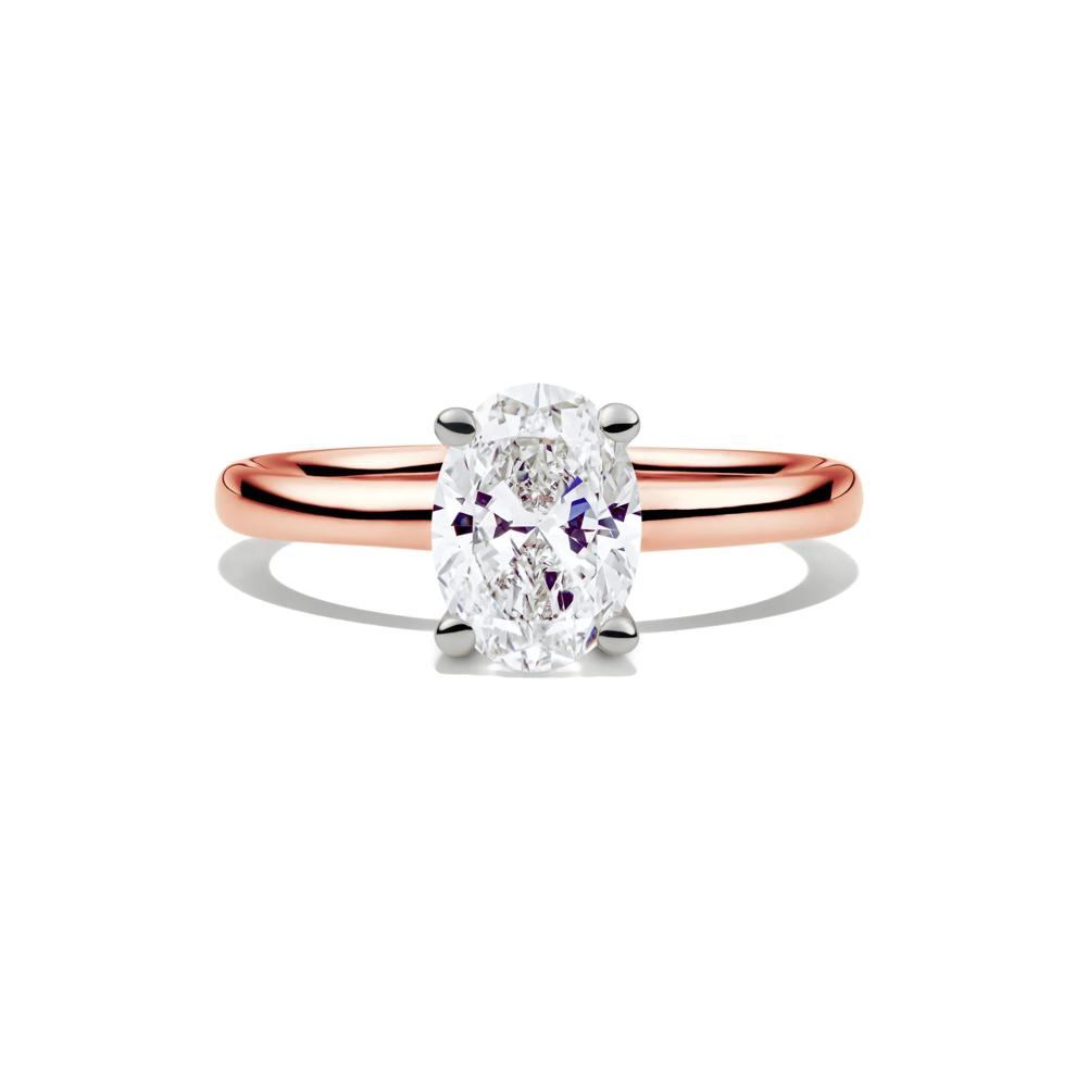 Diamond Oval Solitaire Engagement Ring in 14K Rose Gold (1 1/2 ct.) – Image 1 of 5