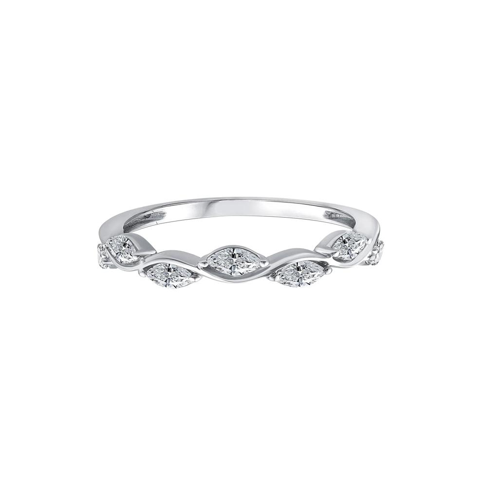 Lab Grown Diamond Marquise Stack Band in 10K White Gold (1/2 ct. tw.) – Image 1 of 3