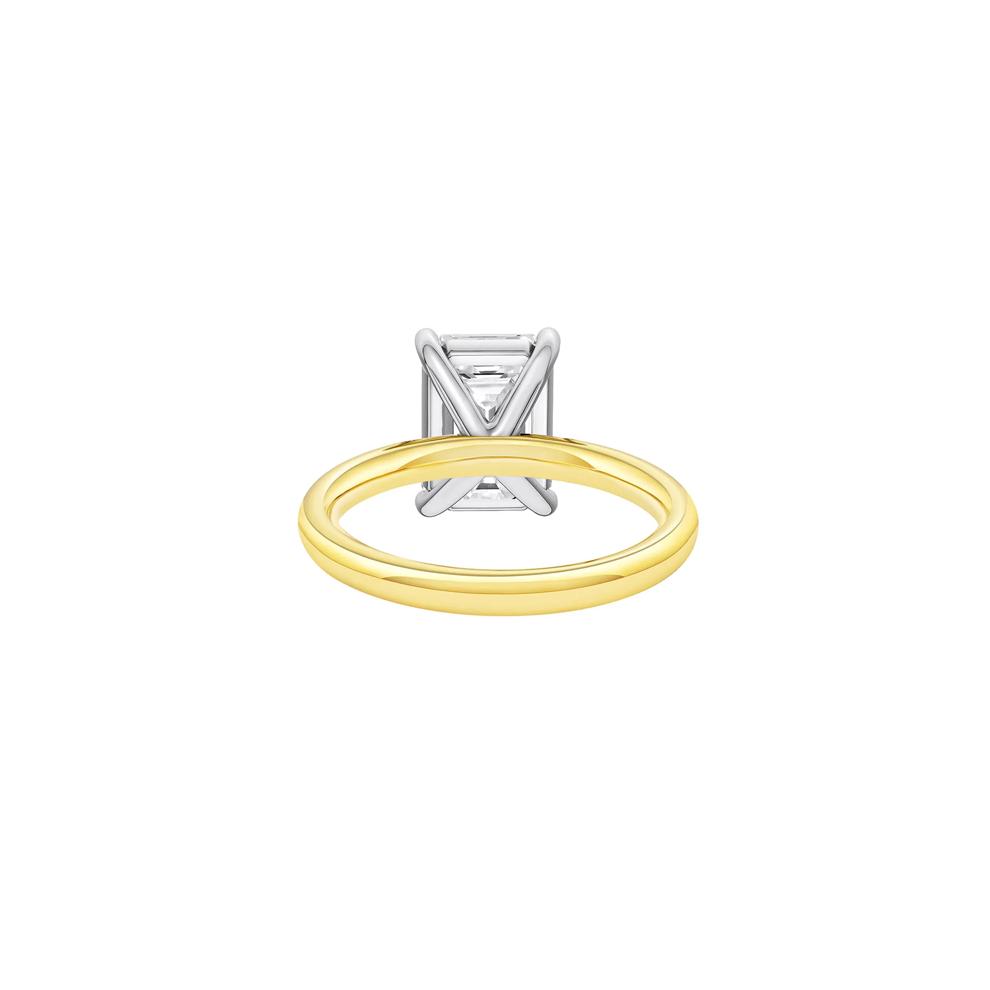 Lab Grown Diamond Emerald-Cut Solitaire Ring in 14K Yellow &amp; White Gold (4 ct.) – Image 4 of 4
