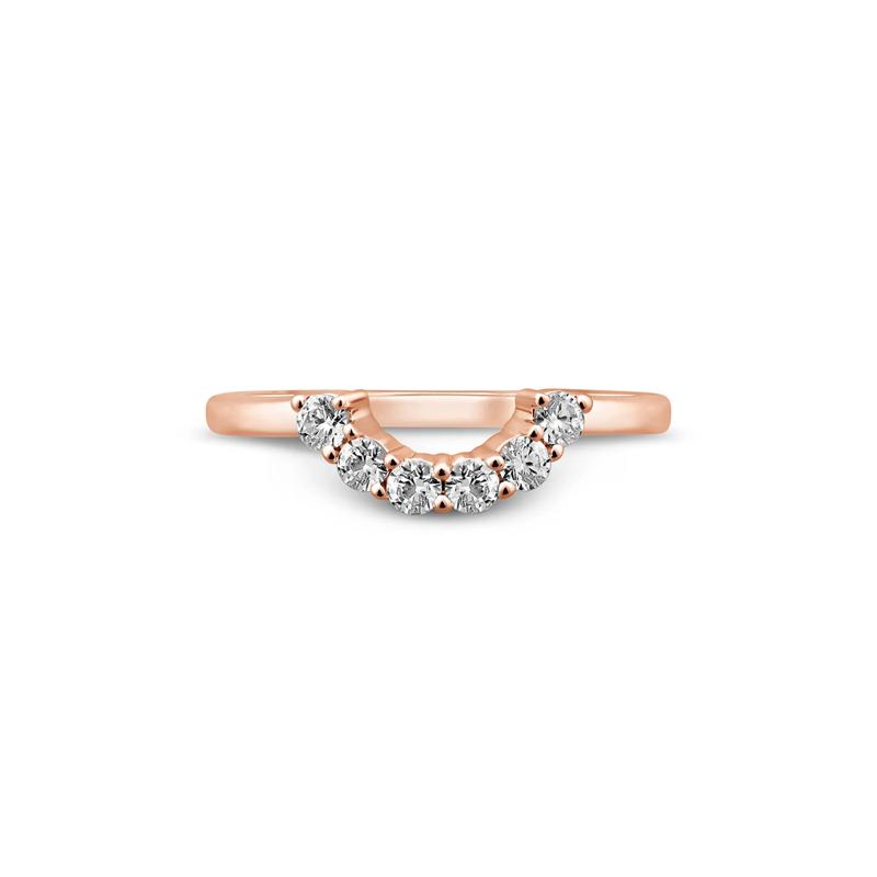 Contour Wedding Band with Diamond Crescent in 14K Rose Gold &#40;1/3 ct. tw.&#41; – Image 1 of 3