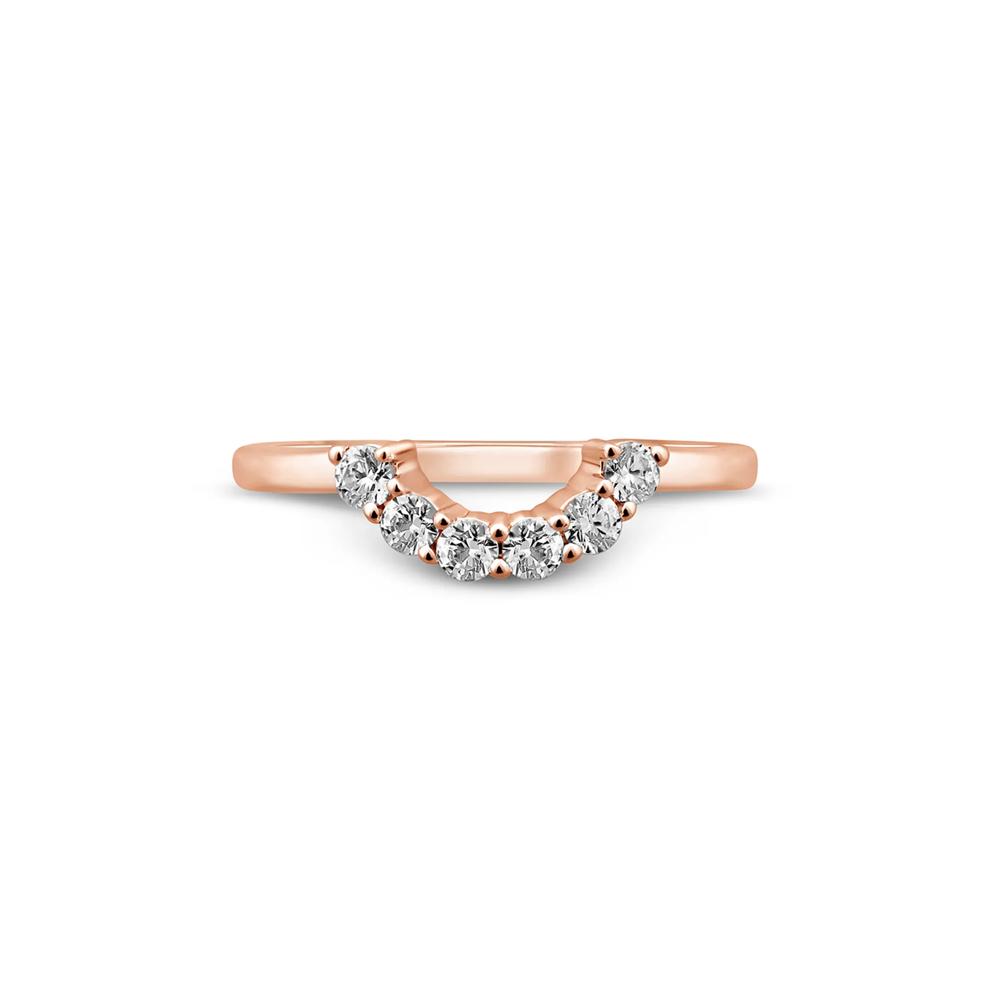 Contour Wedding Band with Diamond Crescent in 14K Rose Gold (1/3 ct. tw.) – Image 1 of 3