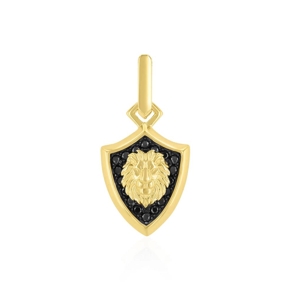 Men's Black Spinel Lion's Head Charm in Vermeil – Image 1 of 2