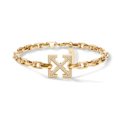 Men's Lab Grown Diamond Arrow Design Link Bracelet in 18K Gold Vermeil, 8" (1/4 ct. tw.)