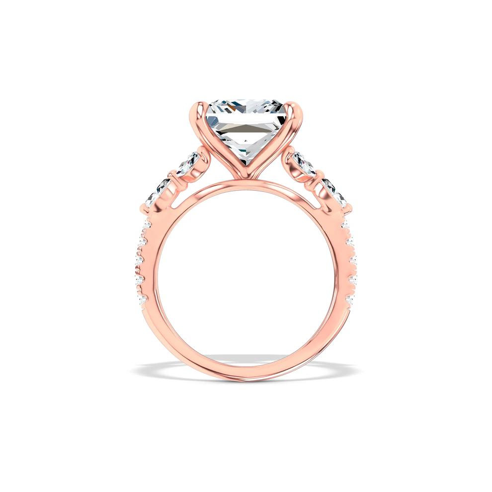 Lab Grown Diamond Princess-Cut Center Engagement Ring in 14K Rose Gold (4 1/2 ct. tw.) – Image 2 of 4