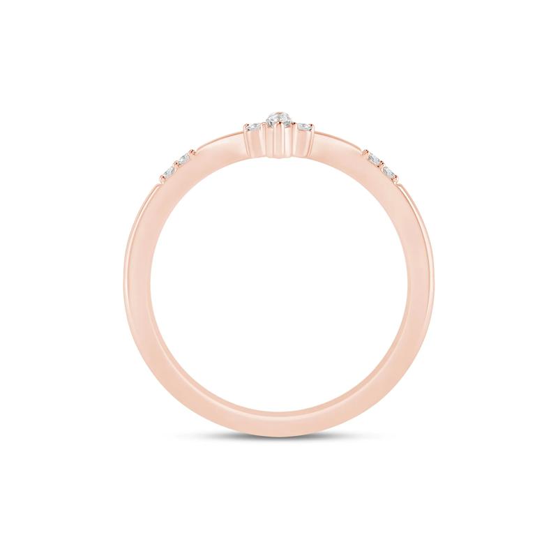 Diamond Chevron Band in 14K Rose Gold (1/10 ct. tw.) – Image 2 of 3