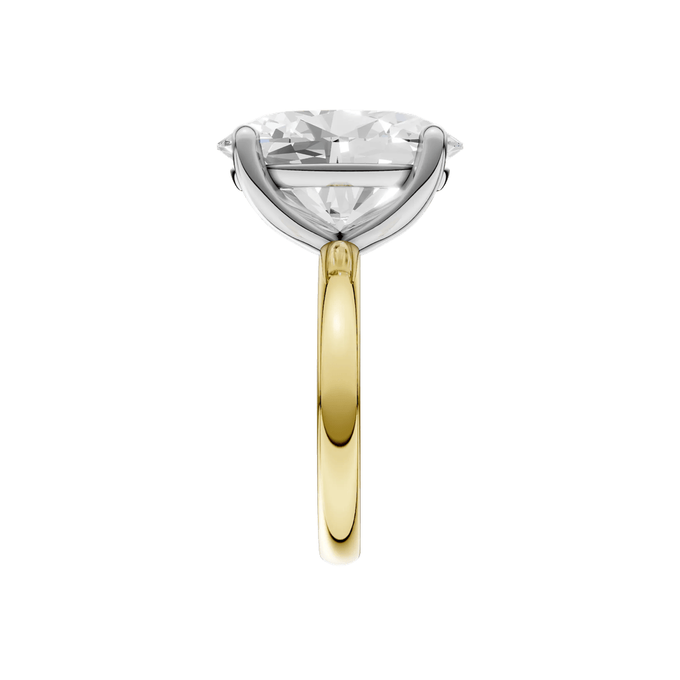 Lab Grown Diamond Oval Solitaire Ring in 14K Yellow &amp; White Gold (7 ct.) – Image 4 of 5
