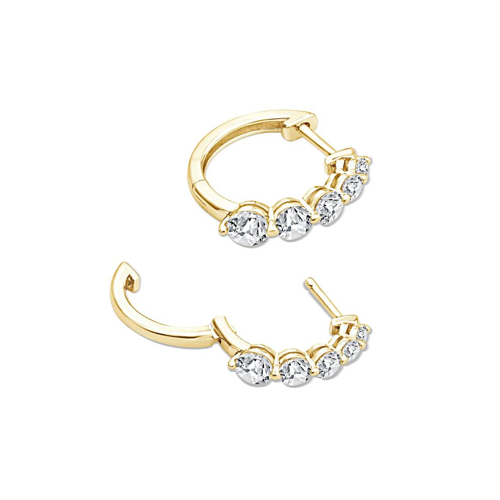 Diamond Graduated Hoop Earrings in 10K Yellow Gold (1 ct. tw.) – Image 2 of 3