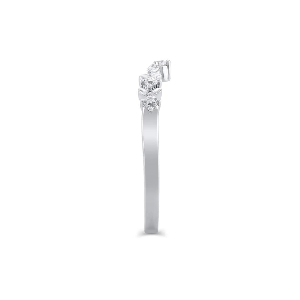 Lab Grown Diamond Contour Band in 14K White Gold (1/7 ct. tw.) – Image 3 of 3