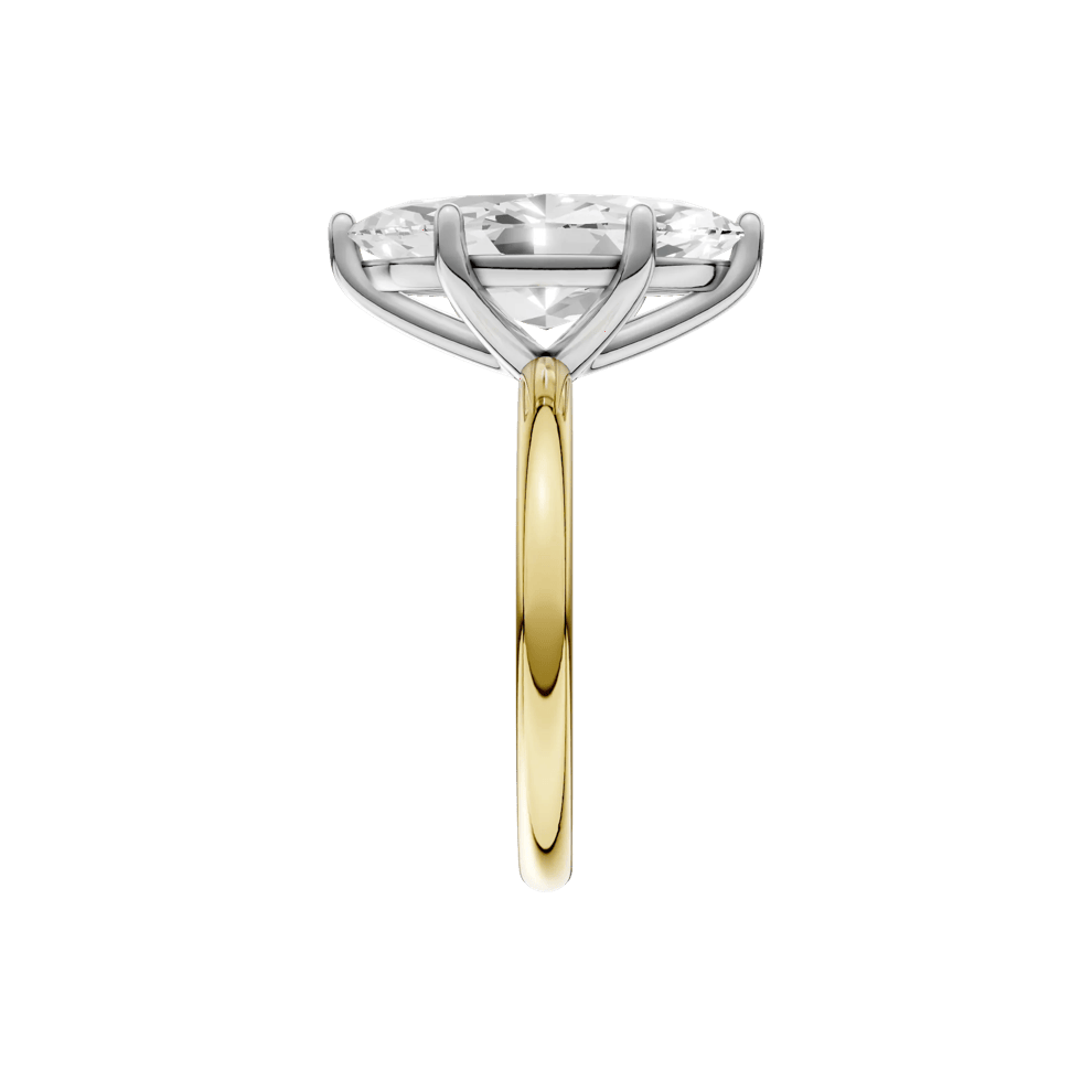 Lab Grown Diamond Marquise Solitaire Engagement Ring in 14K Yellow and White Gold (4 ct. tw.) – Image 4 of 5