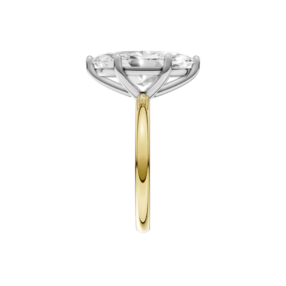 Lab Grown Diamond Marquise Solitaire Engagement Ring in 14K Yellow and White Gold (4 ct. tw.) – Image 4 of 5