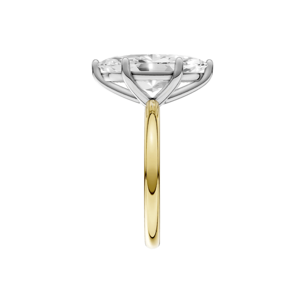 Lab Grown Diamond Marquise Solitaire Engagement Ring in 14K Yellow and White Gold (4 ct. tw.) – Image 4 of 5