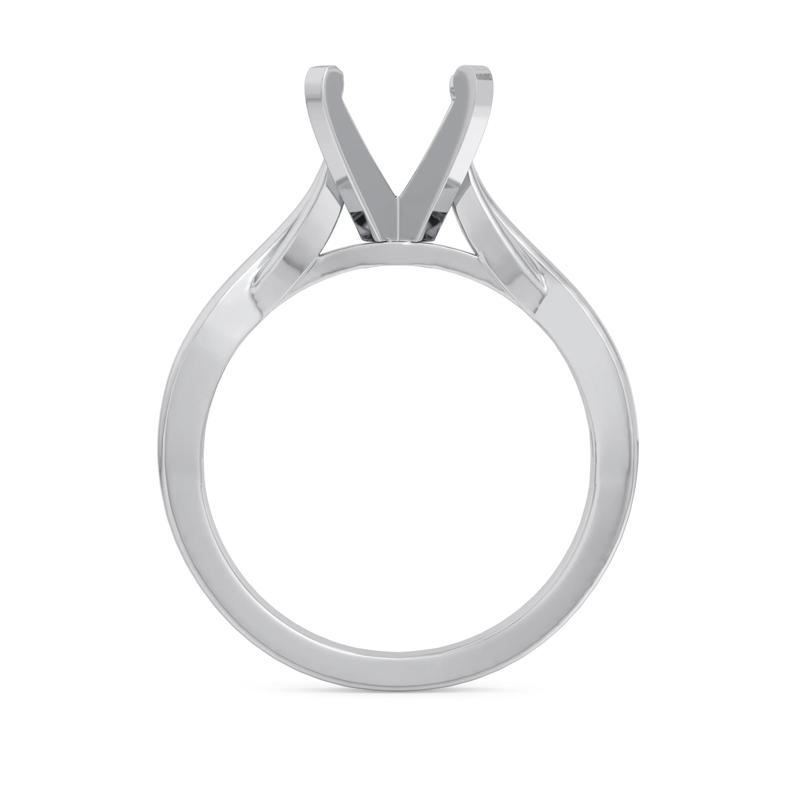 Twist-Shank Semi-Mount Engagement Ring in 14K White Gold &#40;Setting Only&#41; – Image 4 of 6