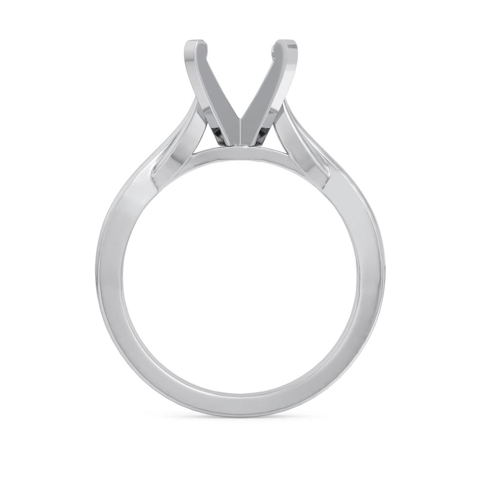 Twist-Shank Semi-Mount Engagement Ring in 14K White Gold (Setting Only) – Image 4 of 6