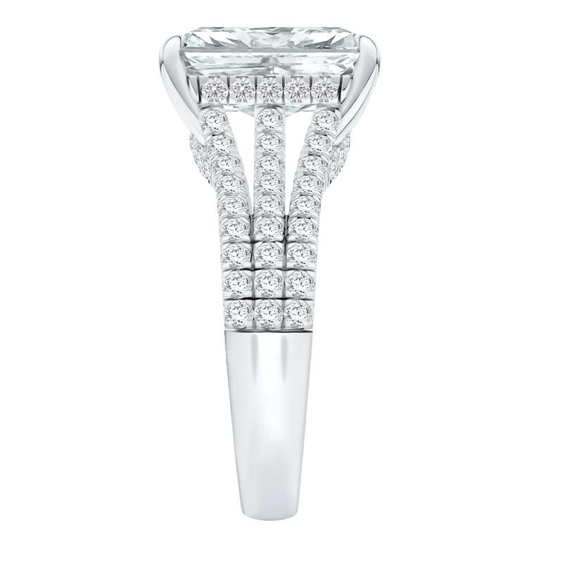 Lotus Lab Grown Diamond Radiant-Cut Engagement Ring in Platinum &#40;4 3/4 ct. tw.&#41; – Image 3 of 5