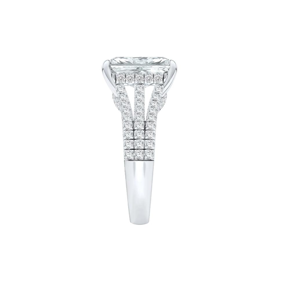 Lotus Lab Grown Diamond Radiant-Cut Engagement Ring in Platinum (4 3/4 ct. tw.) – Image 3 of 4