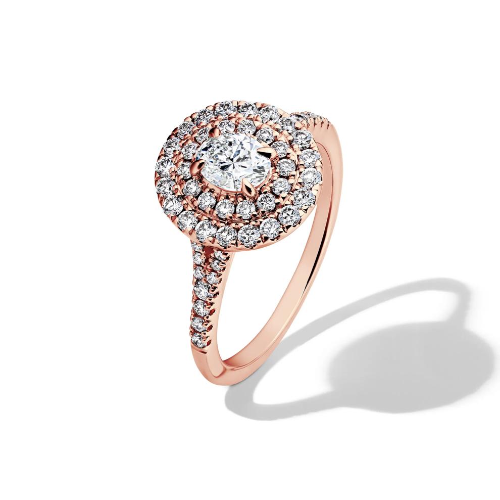 Diamond Double Halo Engagement Ring in 14K Rose Gold (1 ct. tw.) – Image 4 of 4
