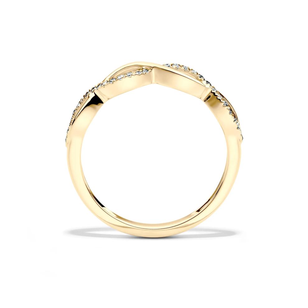 1/10 ct. tw. Diamond Infinity Ring in 10K Yellow Gold – Image 2 of 4