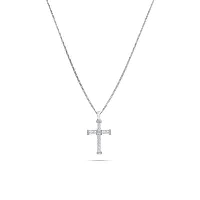 Men's Diamond Cross Pendant Necklace in Sterling Silver (1/3 ct. tw.)