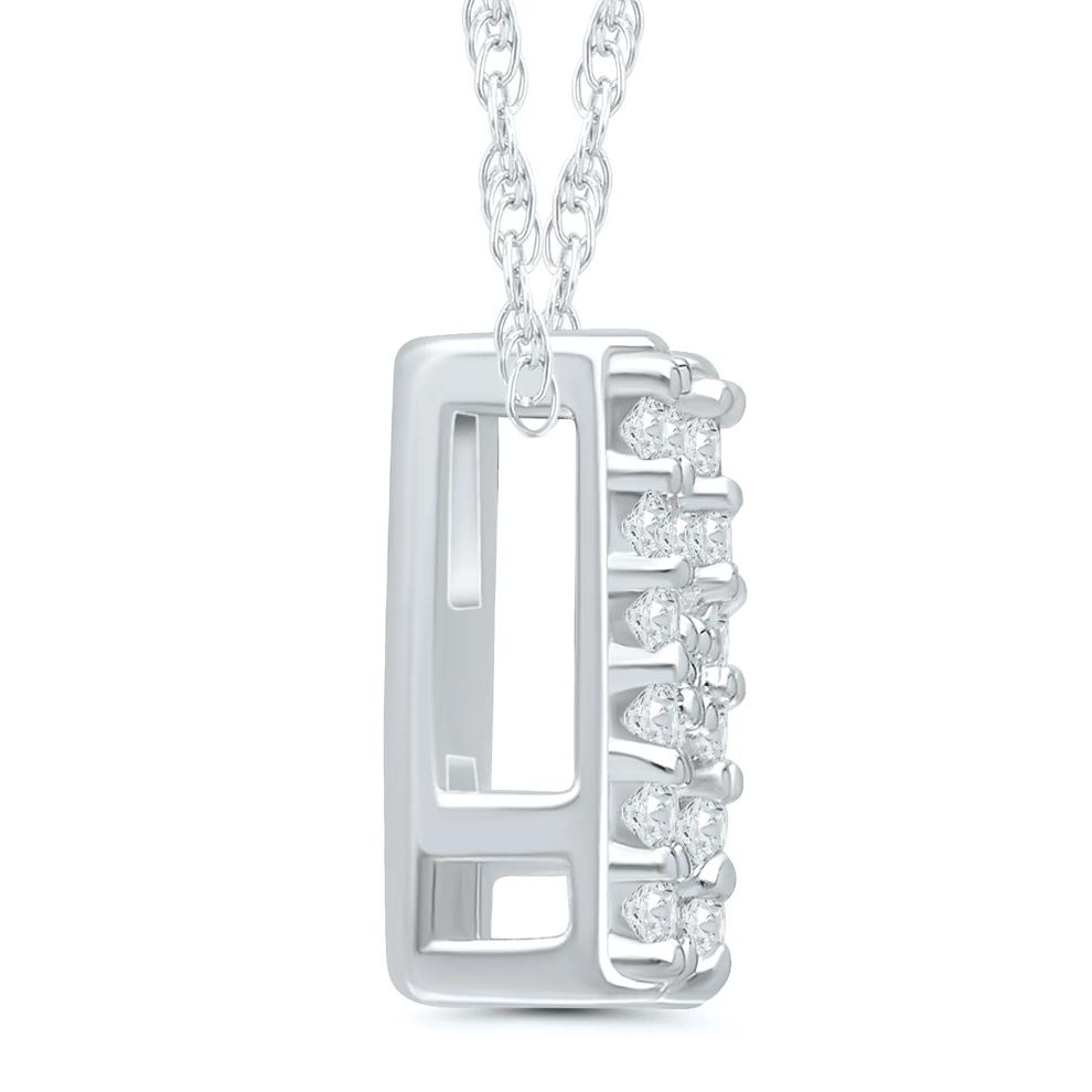 Diamond Accent Initial H Pendant in 10K White Gold – Image 2 of 3
