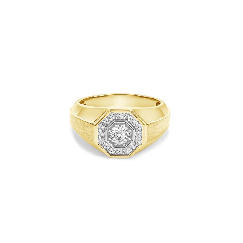 Men&#39;s Octagonal Diamond Ring in 14K Yellow Gold – Image 1 of 4