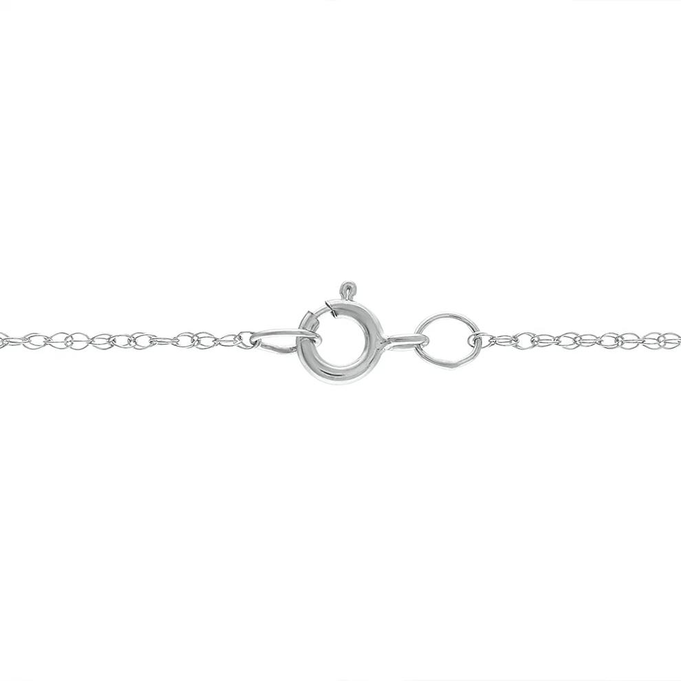 Oval Blue Sapphire &amp; Diamond Accent Drop Pendant Necklace in 14K White Gold – Image 2 of 4