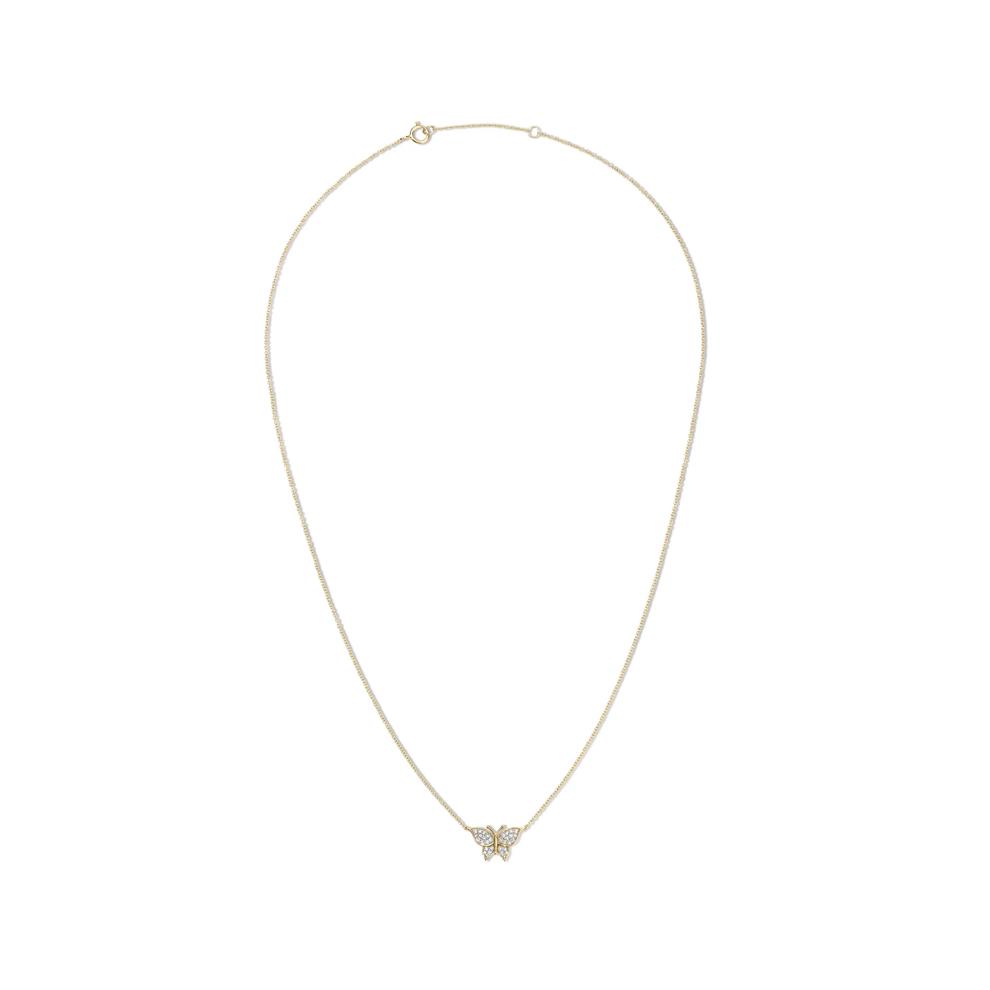 Diamond Butterfly Pendant in 10K Yellow Gold (1/10 ct. tw.) – Image 3 of 4