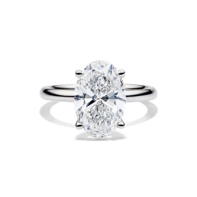 Lab Grown Diamond Oval Solitaire Engagement Ring in 14K White Gold (4 ct.)