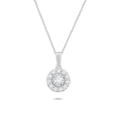 Diamond Round Halo Pendant in 10K White Gold (1/2 ct. tw.)