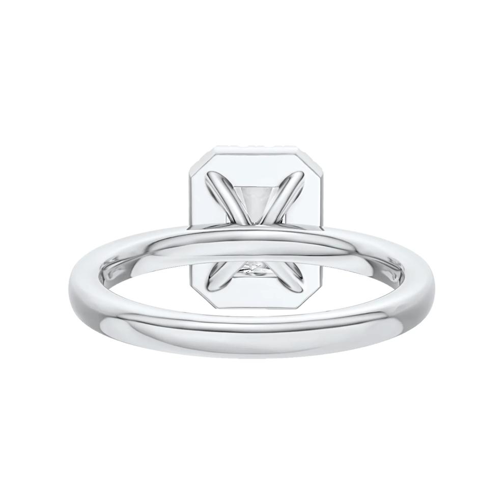 Diamond Radiant-Cut Halo Engagement Ring – Image 4 of 5