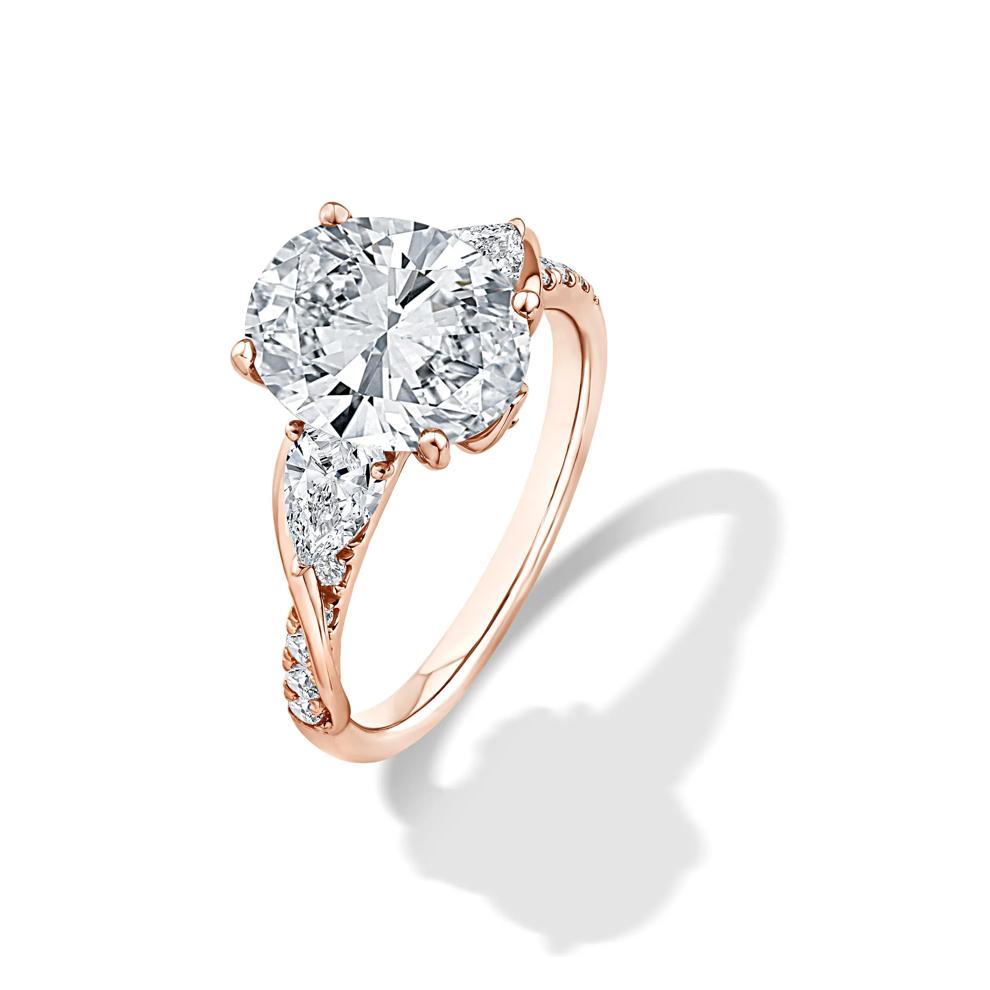 Lab Grown Diamond Oval Engagement Ring in 18K Rose Gold (3 7/8 ct. tw.) – Image 4 of 4