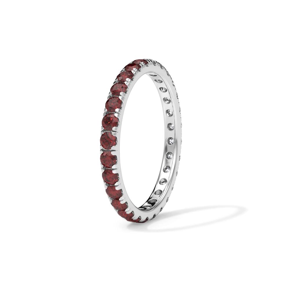 Lab Grown Diamond and Lab-Created Ruby Eternity Band in 14K White Gold (1/2 ct. tw.) – Image 3 of 4