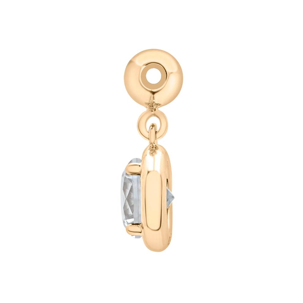 Lab-Created Aquamarine Birthstone Bead Charm in Vermeil – Image 2 of 3