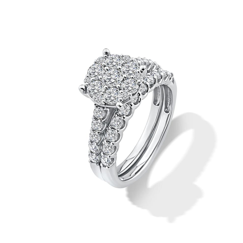 Diamond Round Center Composite Engagement Set in 10K White Gold (1 5/8 ct. tw.) – Image 5 of 6