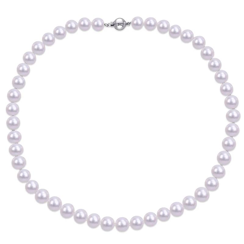 Cultured Freshwater Pearl Necklace in Sterling Silver, 9-10mm, 18&rdquo; – Image 2 of 4