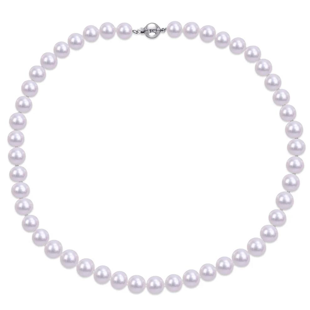 Cultured Freshwater Pearl Necklace in Sterling Silver, 9-10mm, 18&rdquo; – Image 2 of 4