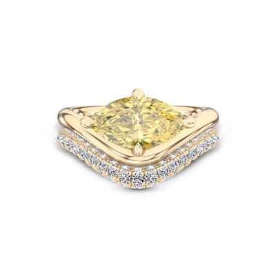 Lab Grown Diamond Yellow Marquise Engagement Set in 14K Yellow Gold (2 5/8 ct. tw.)