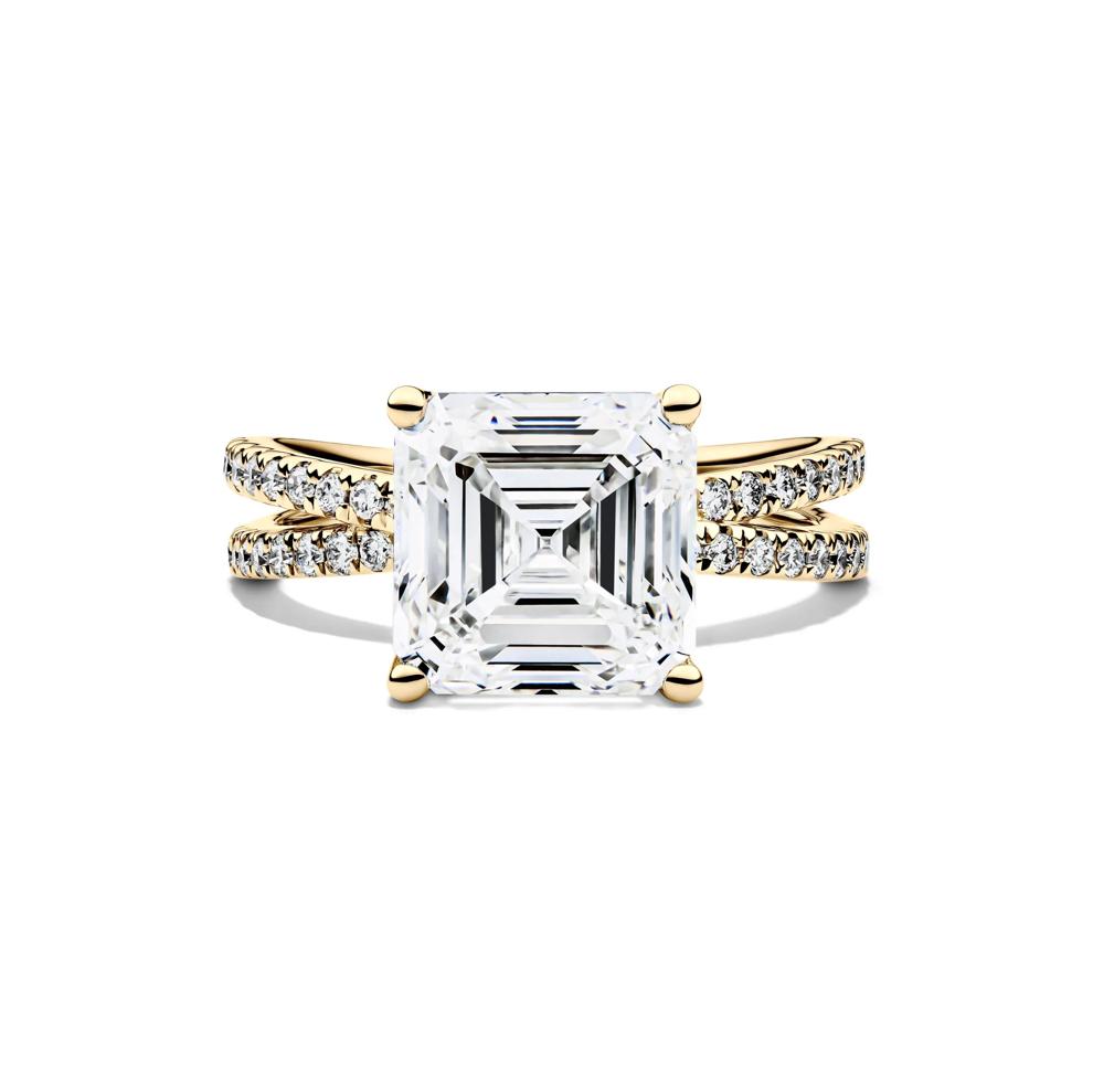Lainey Lab Grown Diamond Asscher-Cut Engagement Ring in 14K Yellow Gold (5 1/3 ct. tw.) – Image 1 of 4